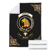 Clan Fairlie Crest Tartan Premium Blanket Black RP98 Clan Fairlie Tartan Today