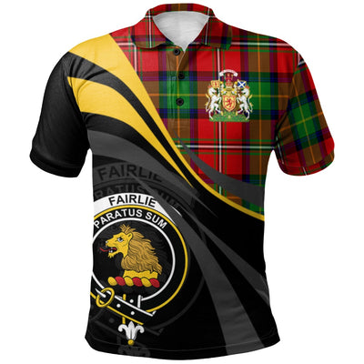 Clan Fairlie Modern Tartan Polo Shirt - Royal Coat Of Arms Style