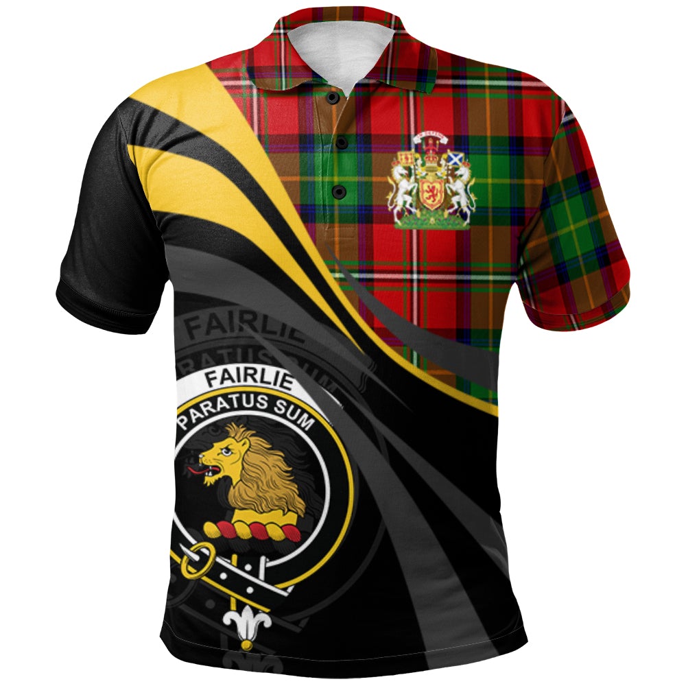 Clan Fairlie Modern Tartan Polo Shirt - Royal Coat Of Arms Style ZP87 Fairlie Modern Tartan Tartan Polo