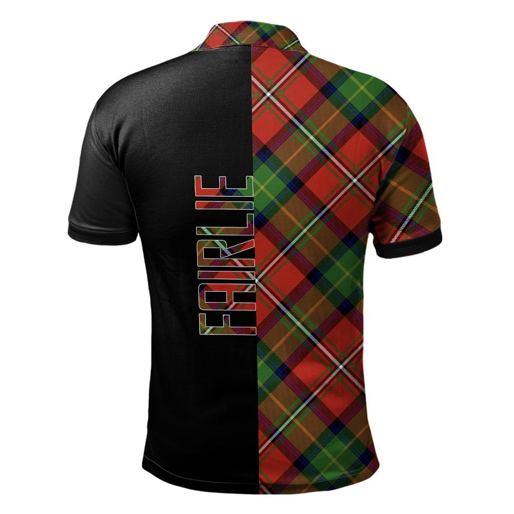 Clan Fairlie Modern Tartan Polo Shirt Half of Me - Cross Style JZ84 Fairlie Modern Tartan Tartan Polo