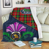 Clan Fairlie Tartan Crest Premium Blanket Thistle Style PP27 Clan Fairlie Tartan Today