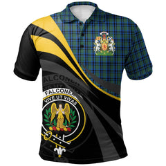 Clan Falconer Tartan Polo Shirt - Royal Coat Of Arms Style ID29 Falconer Tartan Tartan Polo