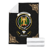 Clan Falconer Crest Tartan Premium Blanket Black TP77 Clan Falconer Tartan Today