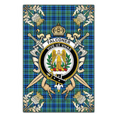 Clan Falconer Tartan Crest Black Garden Flag - Gold Thistle TV46 Clan Falconer Tartan Today