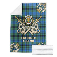 Clan Falconer Tartan Gold Courage Symbol Blanket WP93 Clan Falconer Tartan Today