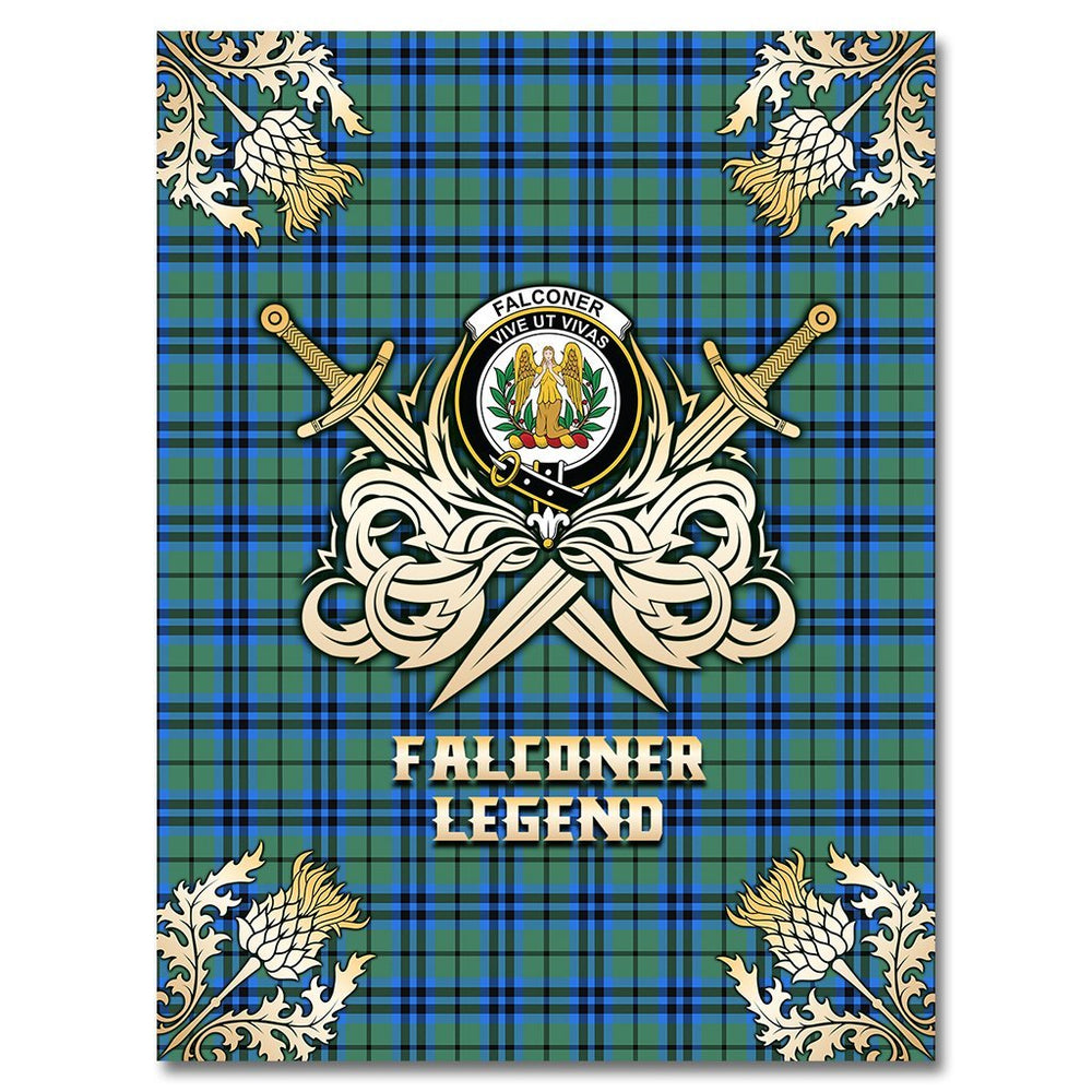 Clan Falconer Tartan Gold Courage Symbol Blanket WP93 Clan Falconer Tartan Today