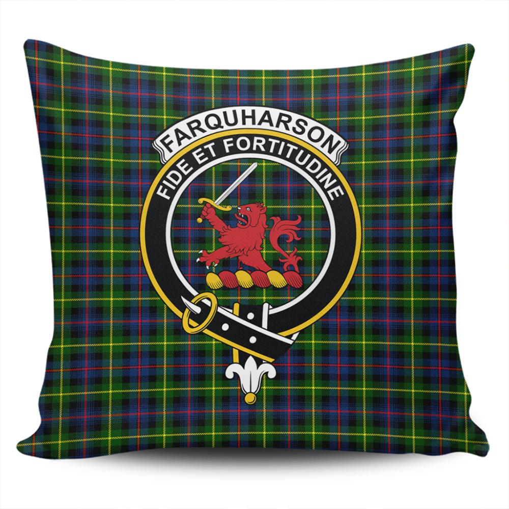 Clan Farquharson Modern Tartan Crest Pillow Cover DB34 Clan Farquharson Tartan Today