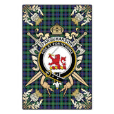 Clan Farquharson Ancient Tartan Crest Black Garden Flag - Gold Thistle DJ30 Clan Farquharson Tartan Today