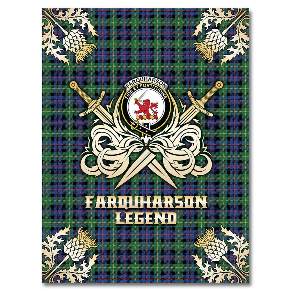 Clan Farquharson Ancient Tartan Gold Courage Symbol Blanket MH46 Clan Farquharson Tartan Today