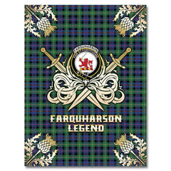 Clan Farquharson Ancient Tartan Gold Courage Symbol Blanket MH46 Clan Farquharson Tartan Today