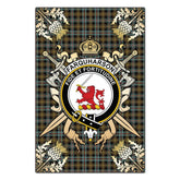 Clan Farquharson Weathered Tartan Crest Black Garden Flag - Gold Thistle RN41 Clan Farquharson Tartan Today