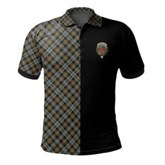 Clan Farquharson Weathered Tartan Polo Shirt Half of Me - Cross Style GL20 Farquharson Weathered Tartan Tartan Polo