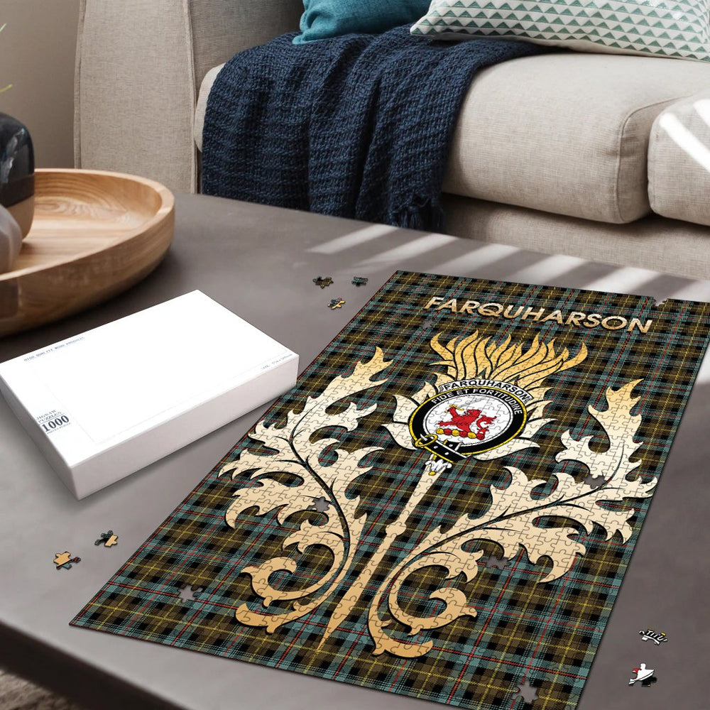 Clan Farquharson Weathered Tartan Crest Thistle Jigsaw Puzzles Gift For Family BY22 Clan Farquharson Tartan Today