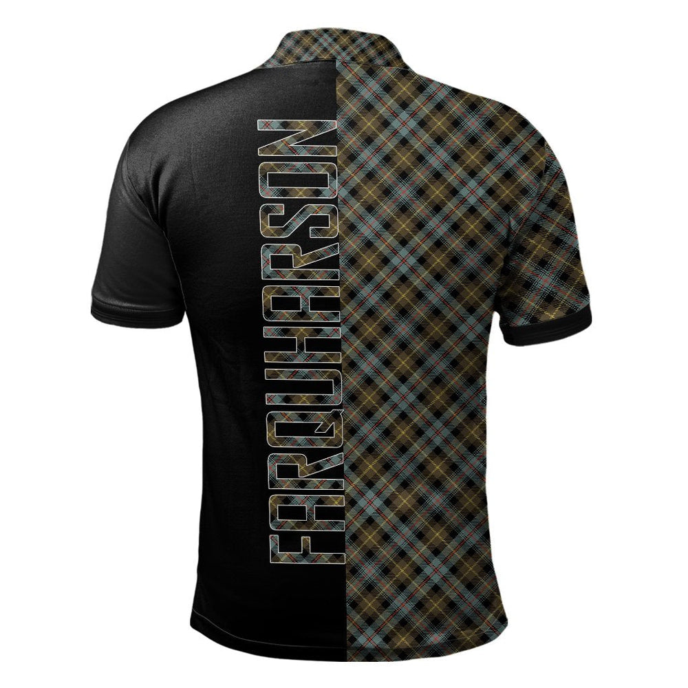 Clan Farquharson Weathered Tartan Polo Shirt Half of Me - Cross Style GL20 Farquharson Weathered Tartan Tartan Polo