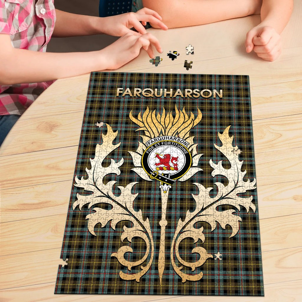 Clan Farquharson Weathered Tartan Crest Thistle Jigsaw Puzzles Gift For Family BY22 Clan Farquharson Tartan Today