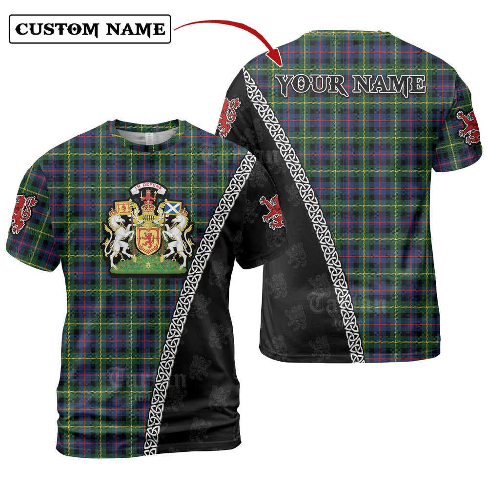 Farquharson Modern Tartan Shirt with Scotland Coat of Arms & Custom Name VE33