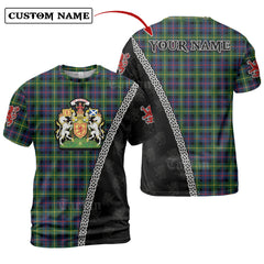 Farquharson Modern Tartan Shirt with Scotland Coat of Arms & Custom Name VE33