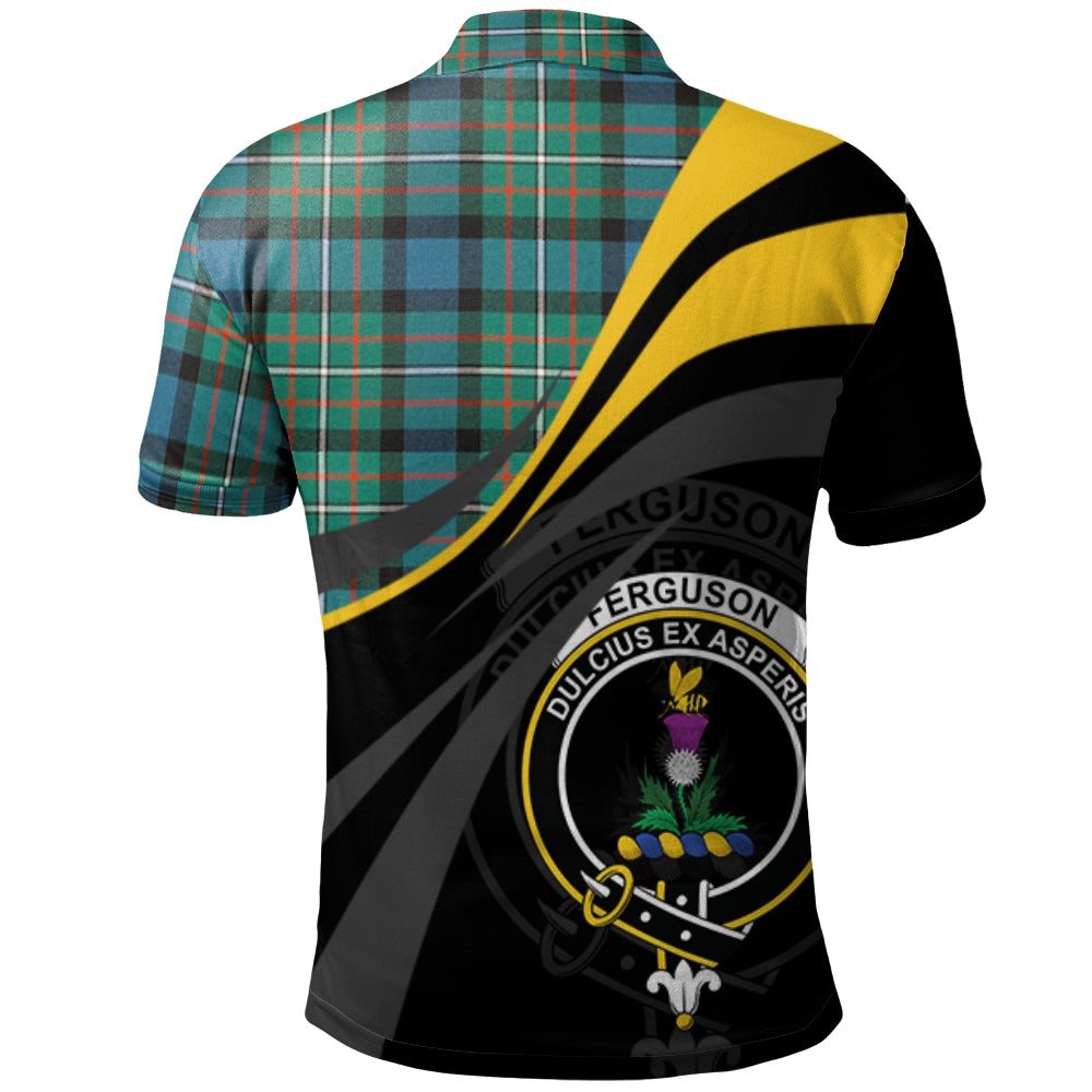 Clan Ferguson Ancient Tartan Polo Shirt - Royal Coat Of Arms Style WG54 Ferguson Ancient Tartan Tartan Polo