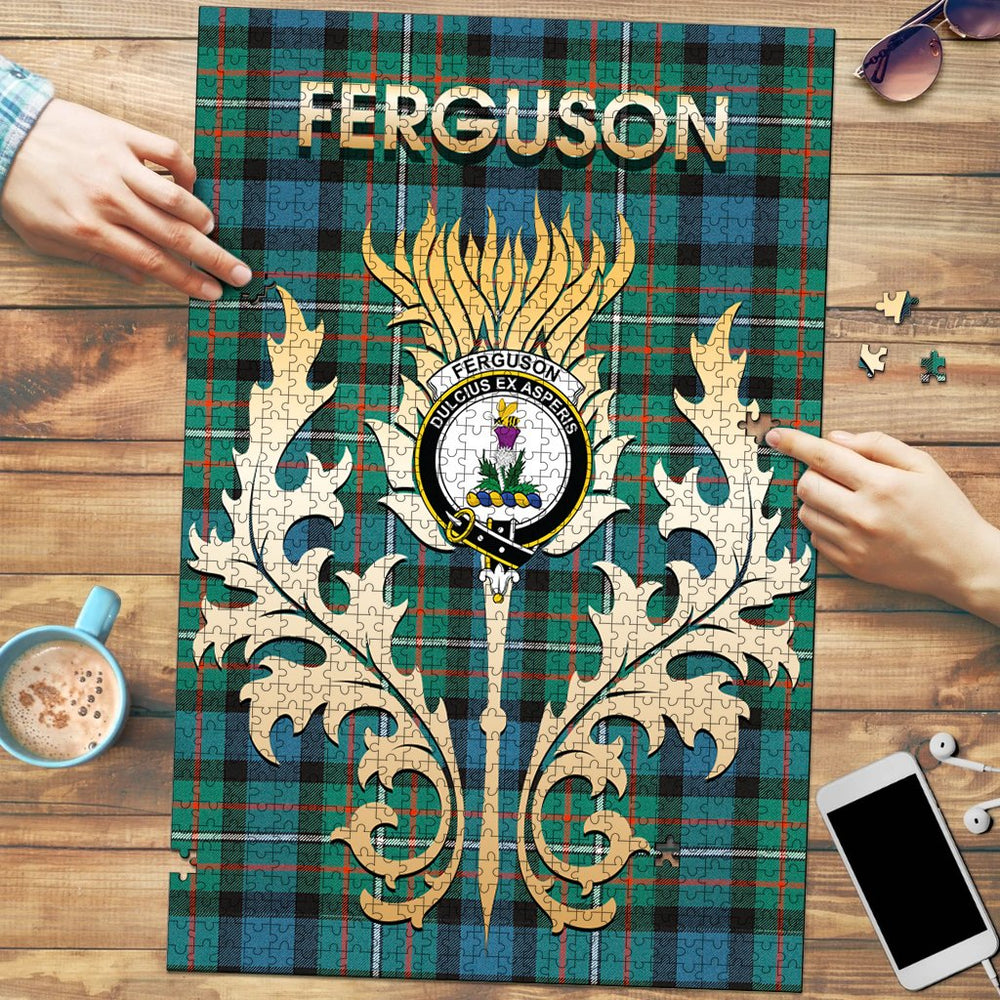 Clan Ferguson Ancient Tartan Crest Thistle Jigsaw Puzzles Gift For Family OC69 Clan Borthwick Tartan Today