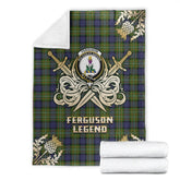 Clan Ferguson Modern Tartan Gold Courage Symbol Blanket YZ10 Clan Hall Tartan Today