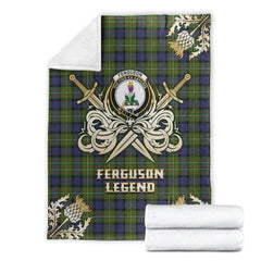 Clan Ferguson Modern Tartan Gold Courage Symbol Blanket YZ10 Clan Hall Tartan Today