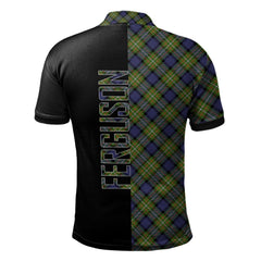 Clan Ferguson Modern Tartan Polo Shirt Half of Me - Cross Style LW81 Ferguson Modern Tartan Tartan Polo