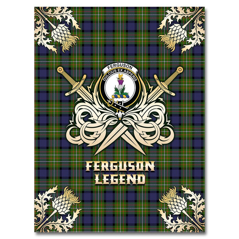 Clan Ferguson Modern Tartan Gold Courage Symbol Blanket YZ10 Clan Hall Tartan Today