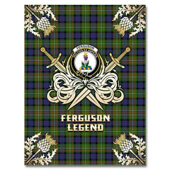 Clan Ferguson Modern Tartan Gold Courage Symbol Blanket YZ10 Clan Hall Tartan Today