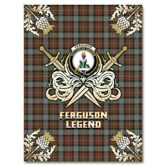 Clan Ferguson Weathered Tartan Gold Courage Symbol Blanket GW44 Clan Hall Tartan Today