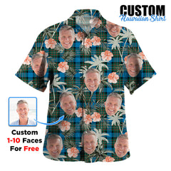 Clan Fergusson Ancient Tartan Custom Face Hawaiian Shirt – Unisex Gift for Family Members, Summer Party IG75 Fergusson Ancient Tartan Tartan Hawaii Shirt