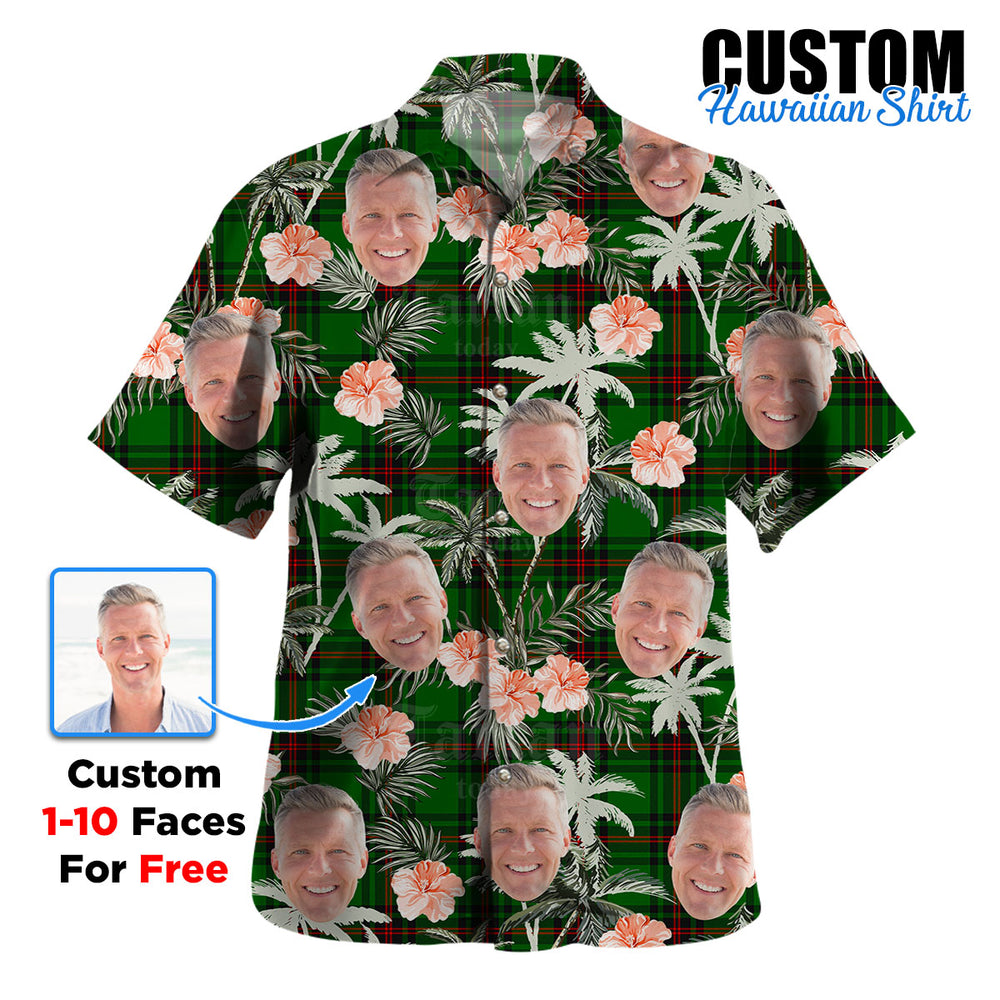 Clan Fife District Tartan Custom Face Hawaiian Shirt – Unisex Gift for Family Members, Summer Party KW23 Fife District Tartan Tartan Hawaii Shirt