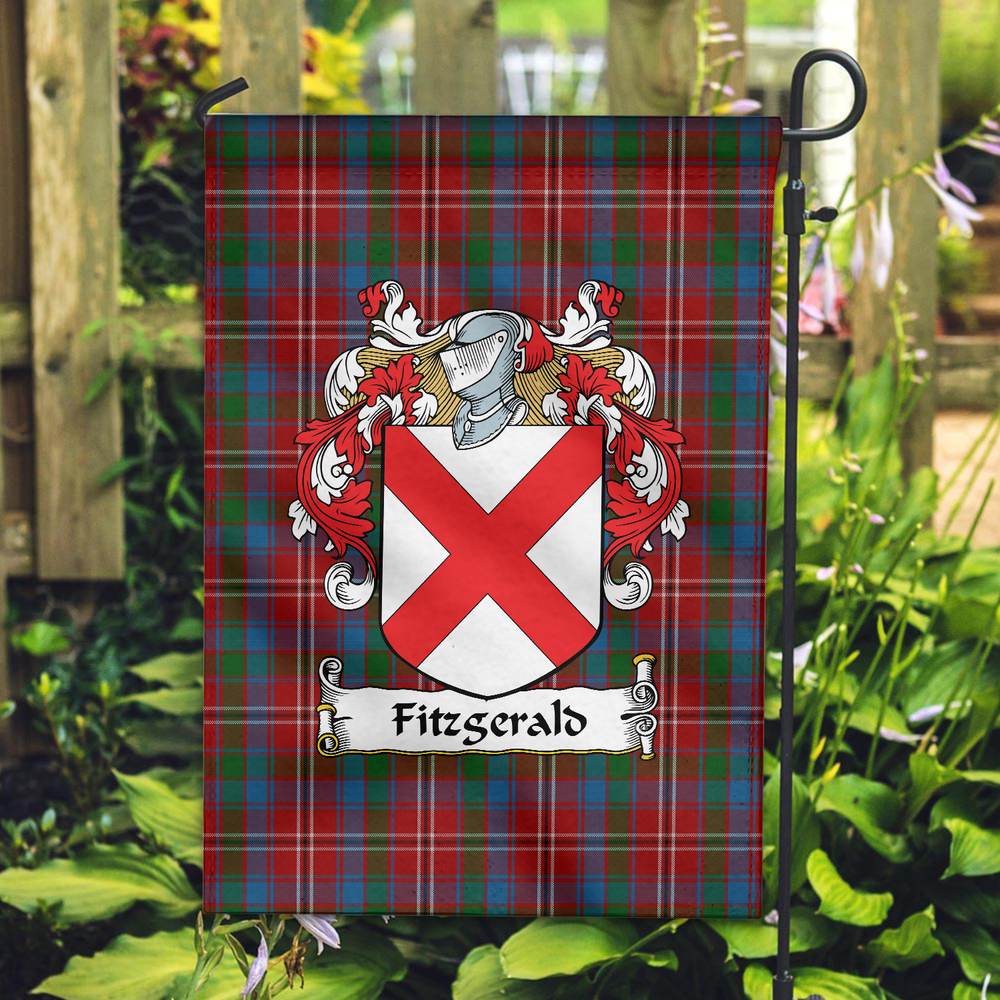 Clan Fitzgerald Red Tartan Crest Garden Flag LL62 Clan Garden Tartan Today
