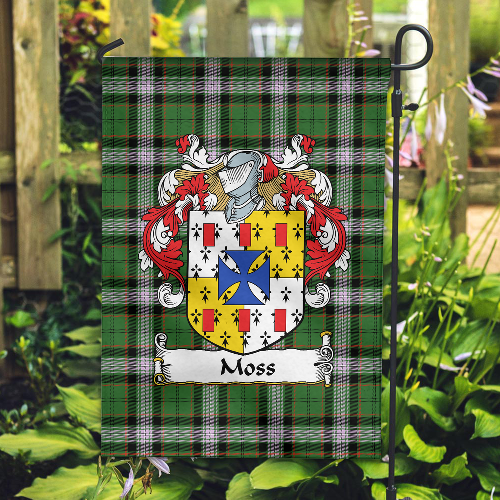 Clan Moss Tartan Crest Garden Flag QK82 Clan Garden Tartan Today