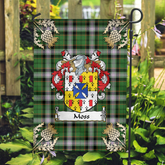 Clan Moss Tartan Crest Black Garden Flag - Gold Thistle DK59 Clan Garden Tartan Today