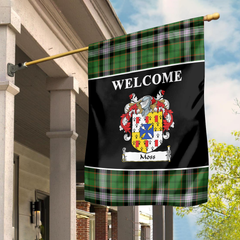 Clan Moss Tartan Crest Black Garden Flag FZ60 Clan Garden Tartan Today