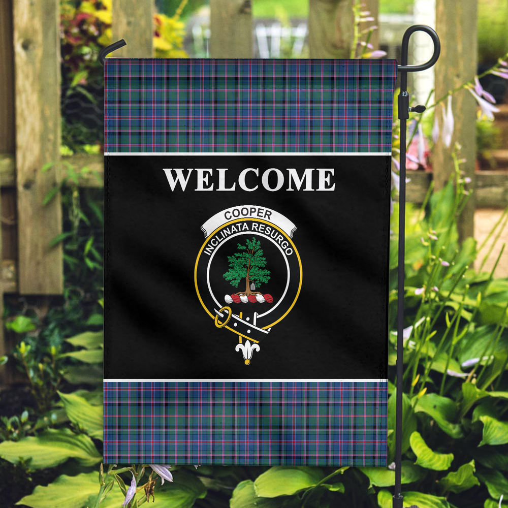 Clan Cooper Ancient Tartan Crest 2 Black Garden Flag LJ99 Clan Cooper Tartan Today