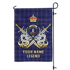 Custom Name Clan Fleming Tartan Garden Flag with Clan Crest and the Golden Sword of Courageous Legacy JH11