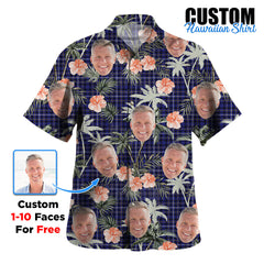 Clan Fleming Tartan Custom Face Hawaiian Shirt – Unisex Gift for Family Members, Summer Party WX55 Fleming Tartan Tartan Hawaii Shirt
