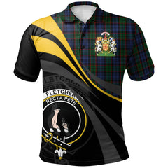 Clan Fletcher Tartan Polo Shirt - Royal Coat Of Arms Style GO73 Fletcher Tartan Tartan Polo