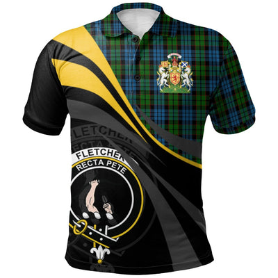 Clan Fletcher 02 Tartan Polo Shirt - Royal Coat Of Arms Style