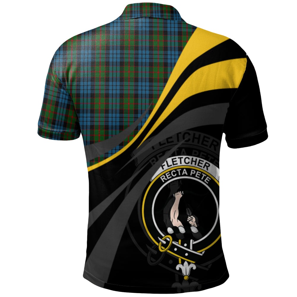Clan Fletcher of Dunans Tartan Polo Shirt - Royal Coat Of Arms Style WT21 Fletcher of Dunans Tartan Tartan Polo