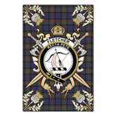 Clan Fletcher of Dunans Tartan Crest Black Garden Flag - Gold Thistle JC45 Clan Fletcher Tartan Today