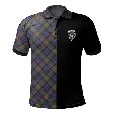 Clan Fletcher of Dunans Tartan Polo Shirt Half of Me - Cross Style