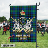 Personalized Custom Name Clan Fletcher Ancient Tartan Garden Flag with Clan Crest and the Golden Sword of Courageous Legacy HC50 - Fletcher Ancient Tartan Design, Scottish Heritage Gift
