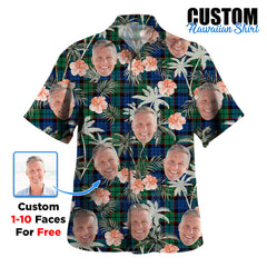 Clan Fletcher Ancient Tartan Custom Face Hawaiian Shirt – Unisex Gift for Family Members, Summer Party VE23 Fletcher Ancient Tartan Tartan Hawaii Shirt