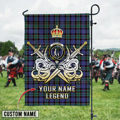 Personalized Custom Name Clan Fletcher Modern Tartan Garden Flag with Clan Crest and the Golden Sword of Courageous Legacy WT83 - Fletcher Modern Tartan Design, Scottish Heritage Gift