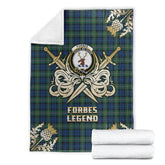 Clan Forbes Ancient Tartan Gold Courage Symbol Blanket GQ64 Clan Forbes Tartan Today