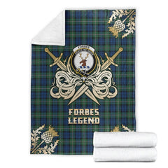 Clan Forbes Ancient Tartan Gold Courage Symbol Blanket GQ64 Clan Forbes Tartan Today