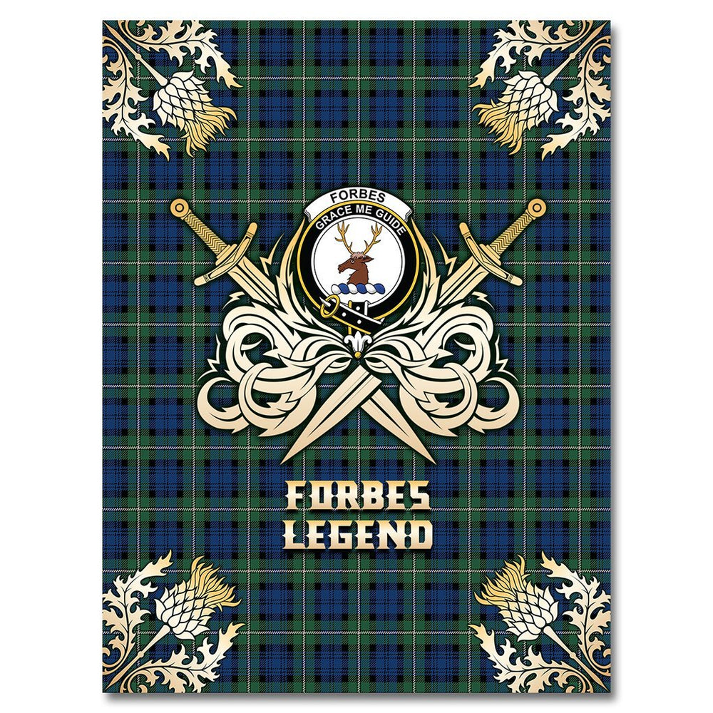 Clan Forbes Ancient Tartan Gold Courage Symbol Blanket GQ64 Clan Forbes Tartan Today