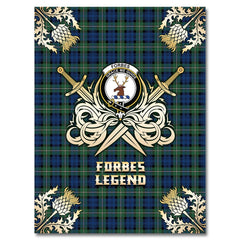 Clan Forbes Ancient Tartan Gold Courage Symbol Blanket GQ64 Clan Forbes Tartan Today